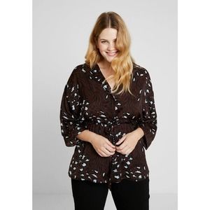 River Island Plus Waisted Shirt Abstract Animal Print Size 20